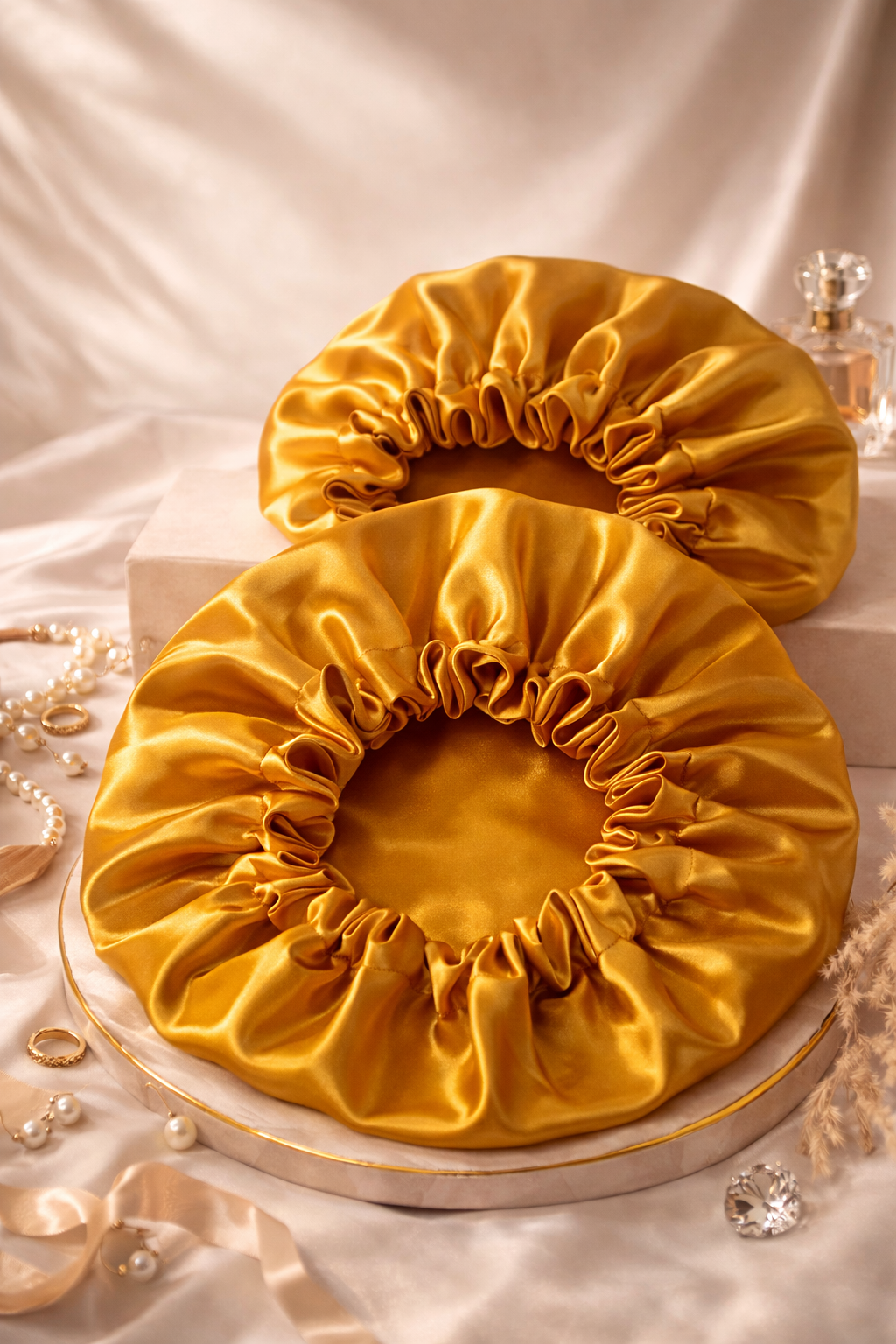 💛 Gold Satin Bonnet