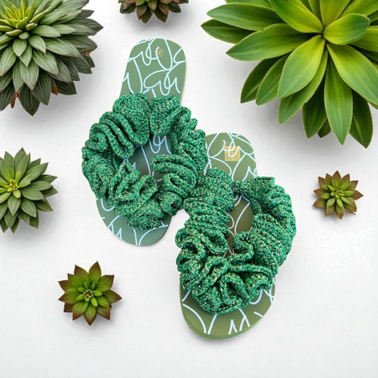Scrunchie flip flops