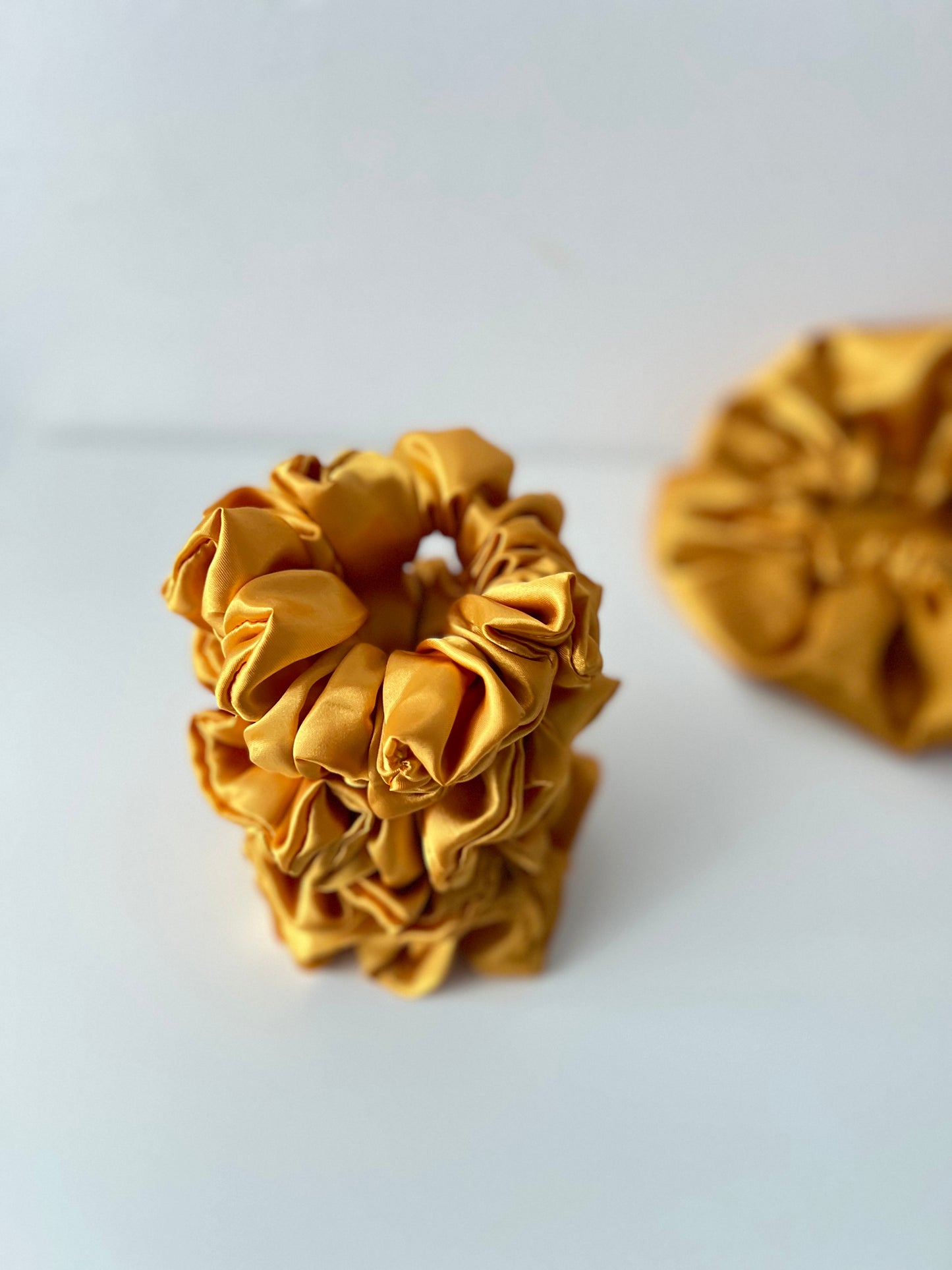 Golden Mustard Satin Scrunchie