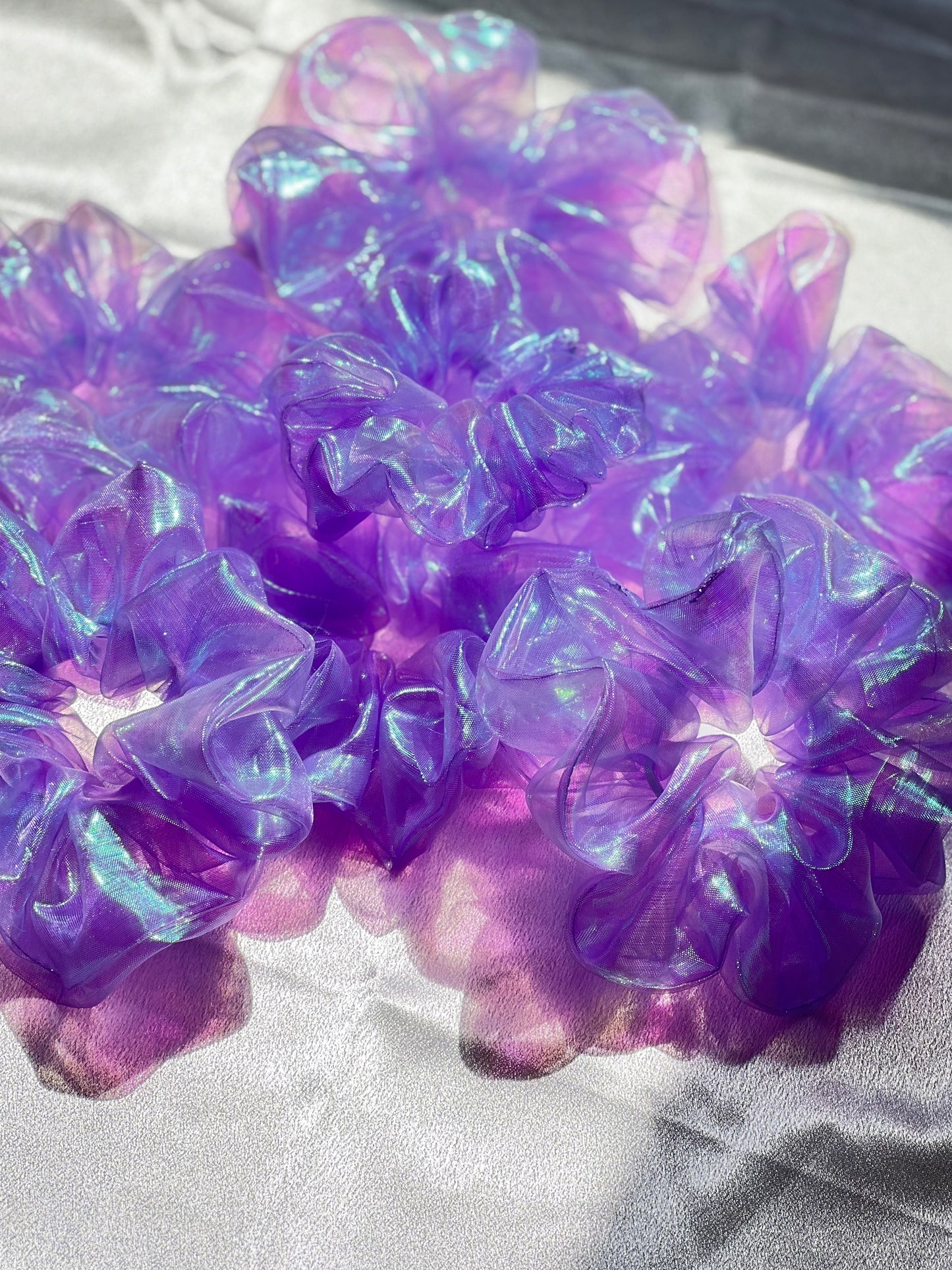 Iridescent purple Organza Scrunchie