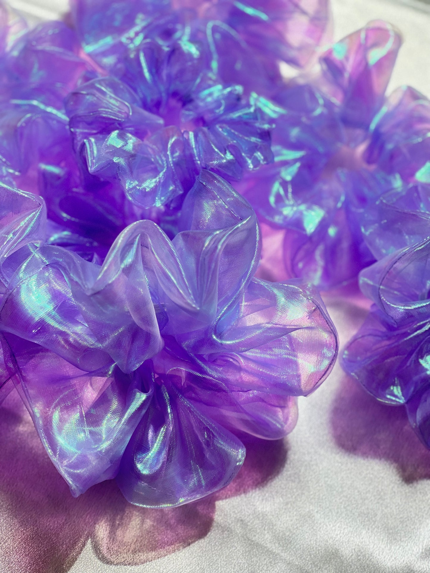 Iridescent purple Organza Scrunchie