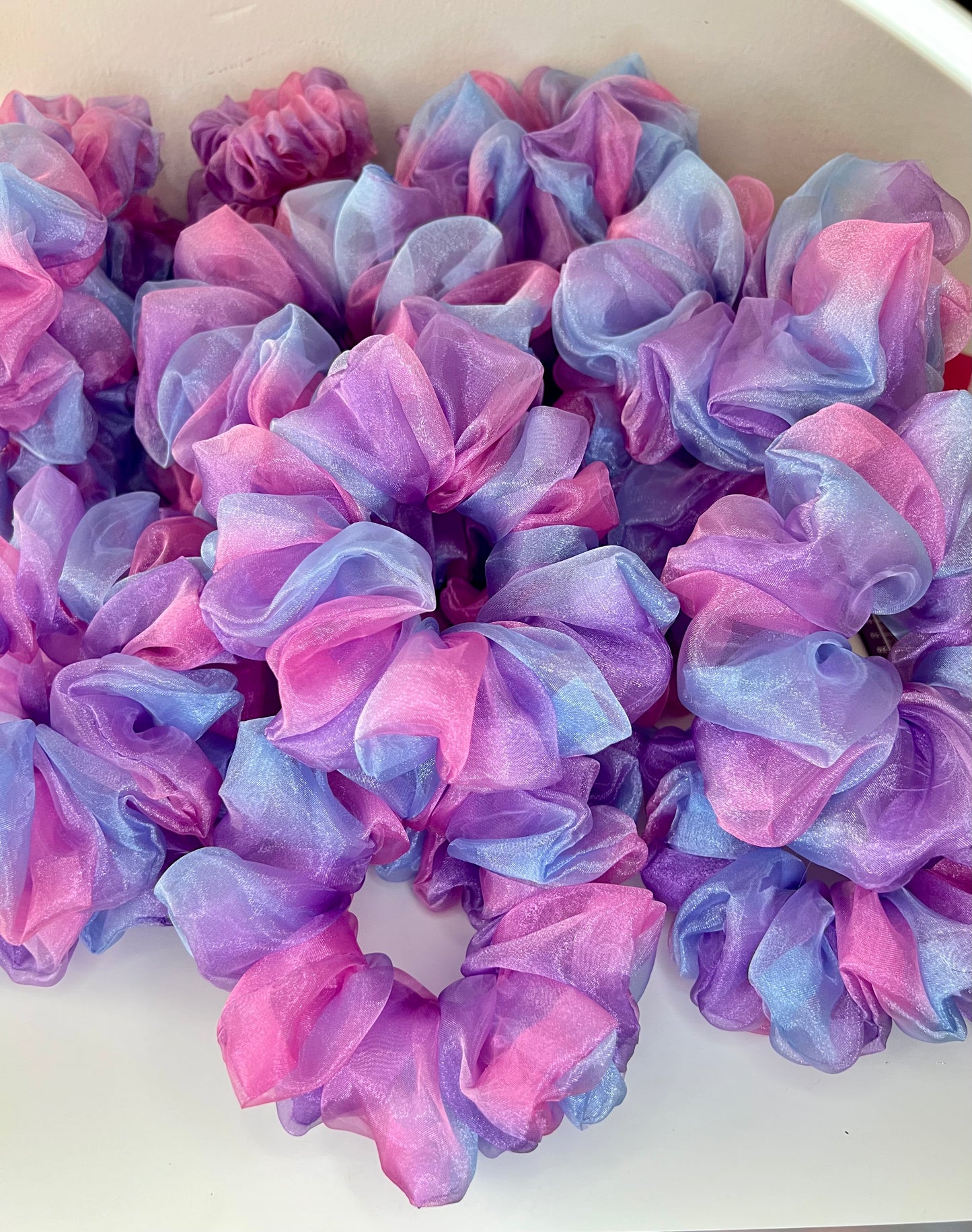 Dreamy Pastel Organza Scrunchie