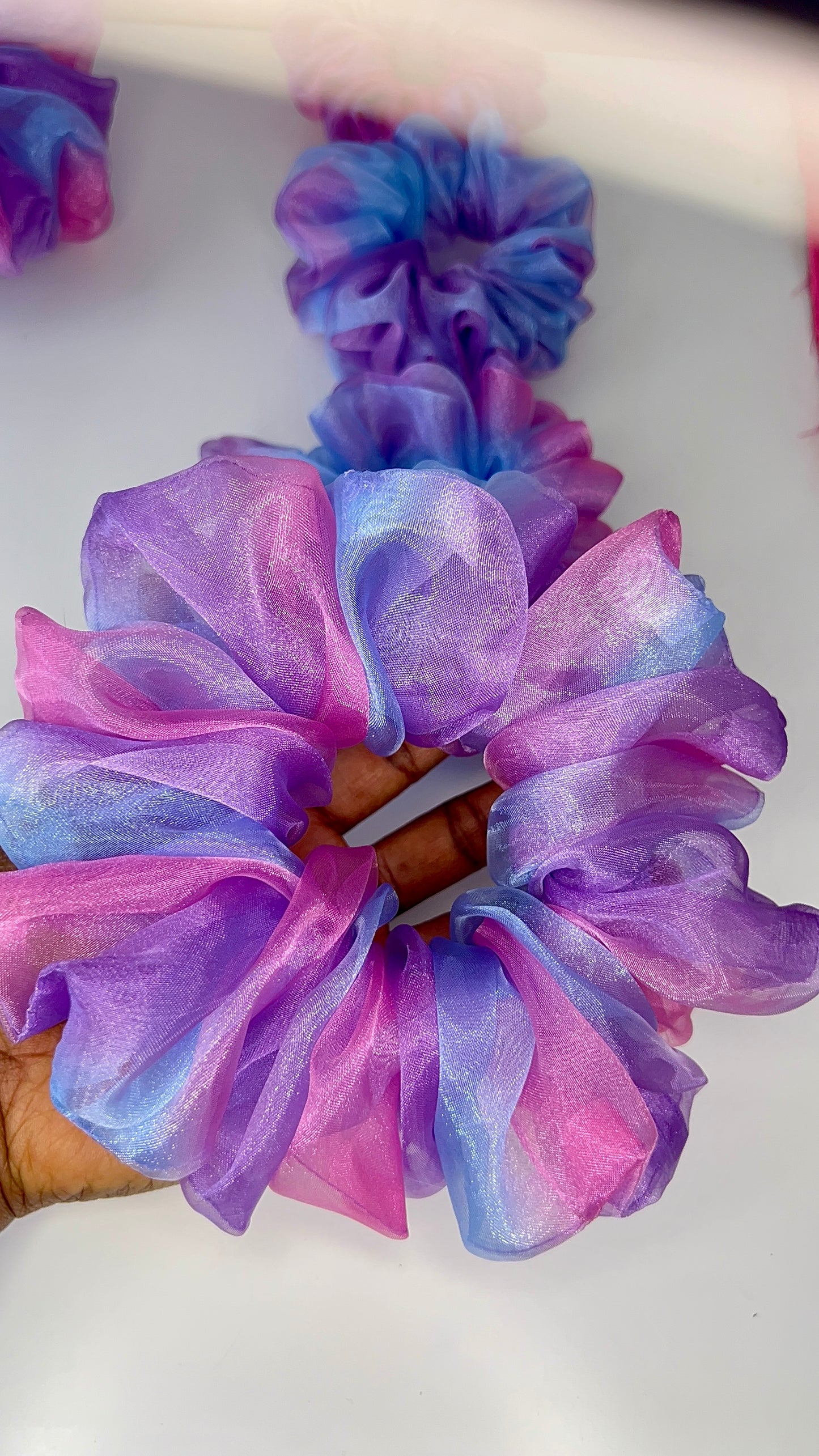 Dreamy Pastel Organza Scrunchie
