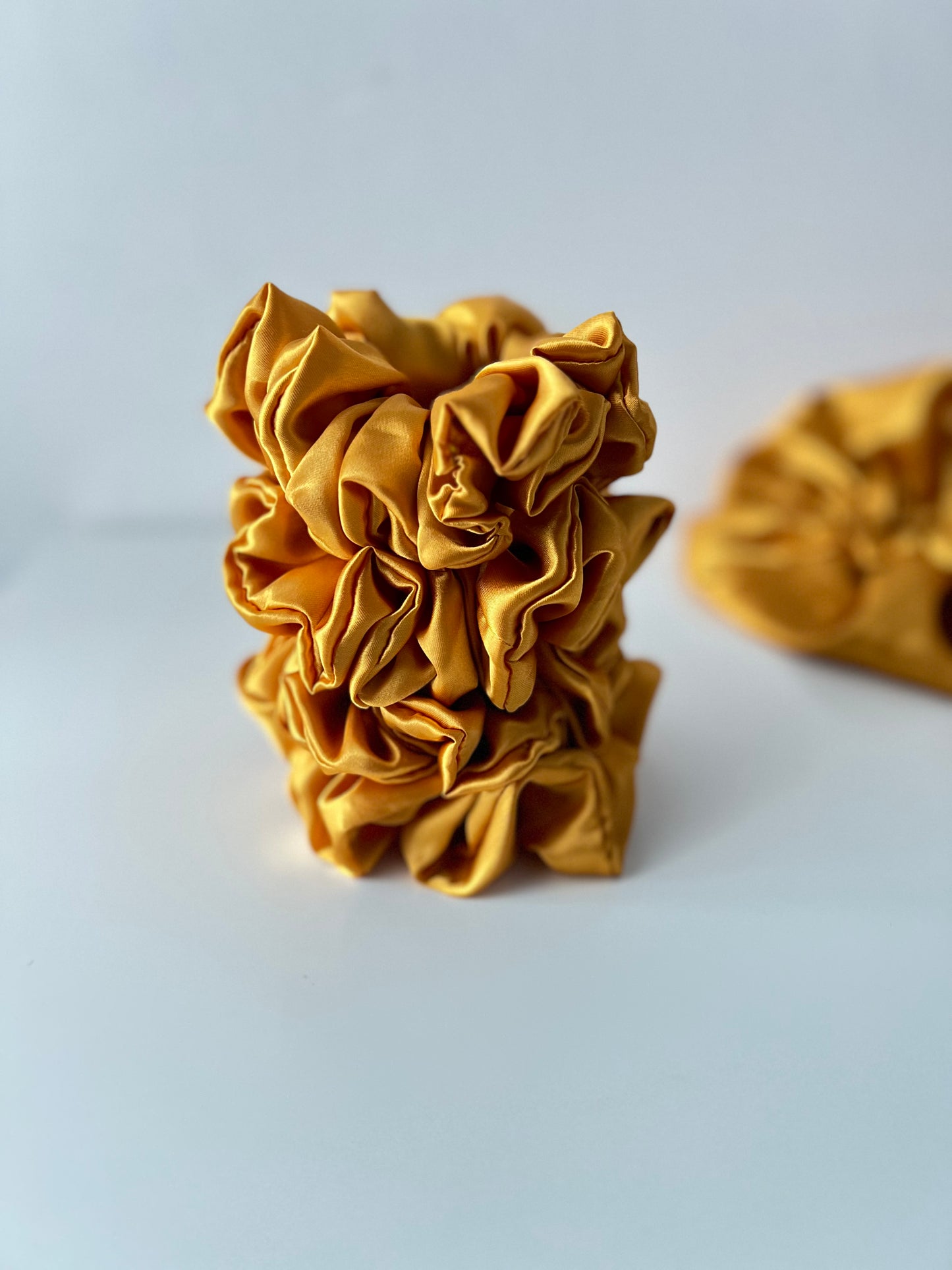 Golden Mustard Satin Scrunchie