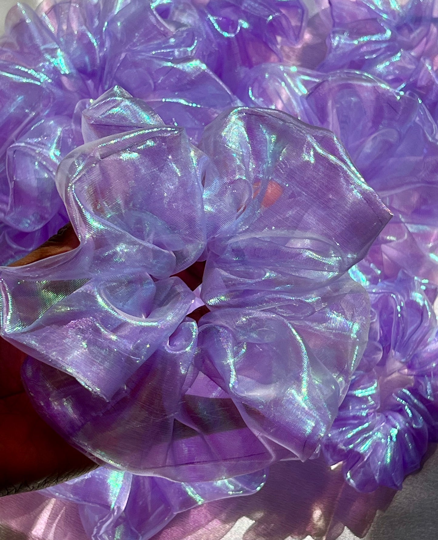 Iridescent purple Organza Scrunchie