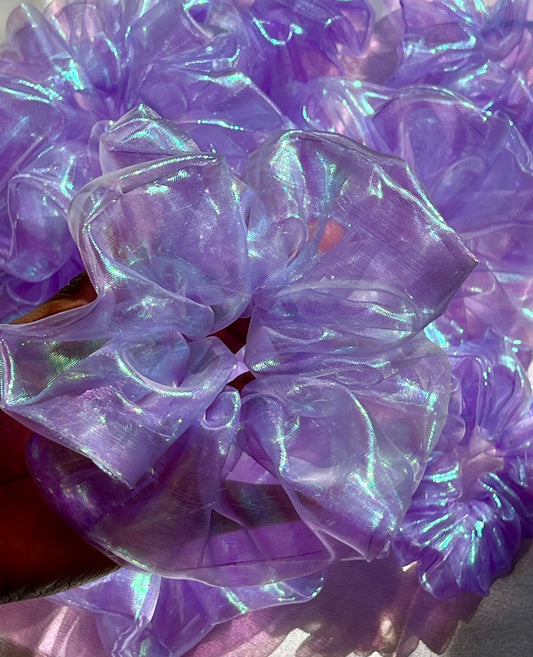 Iridescent purple Organza Scrunchie