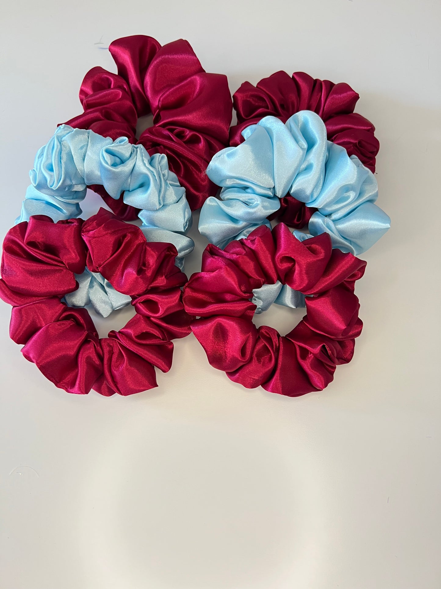 Berry & Sky Satin Scrunchie Set (Set of 3)