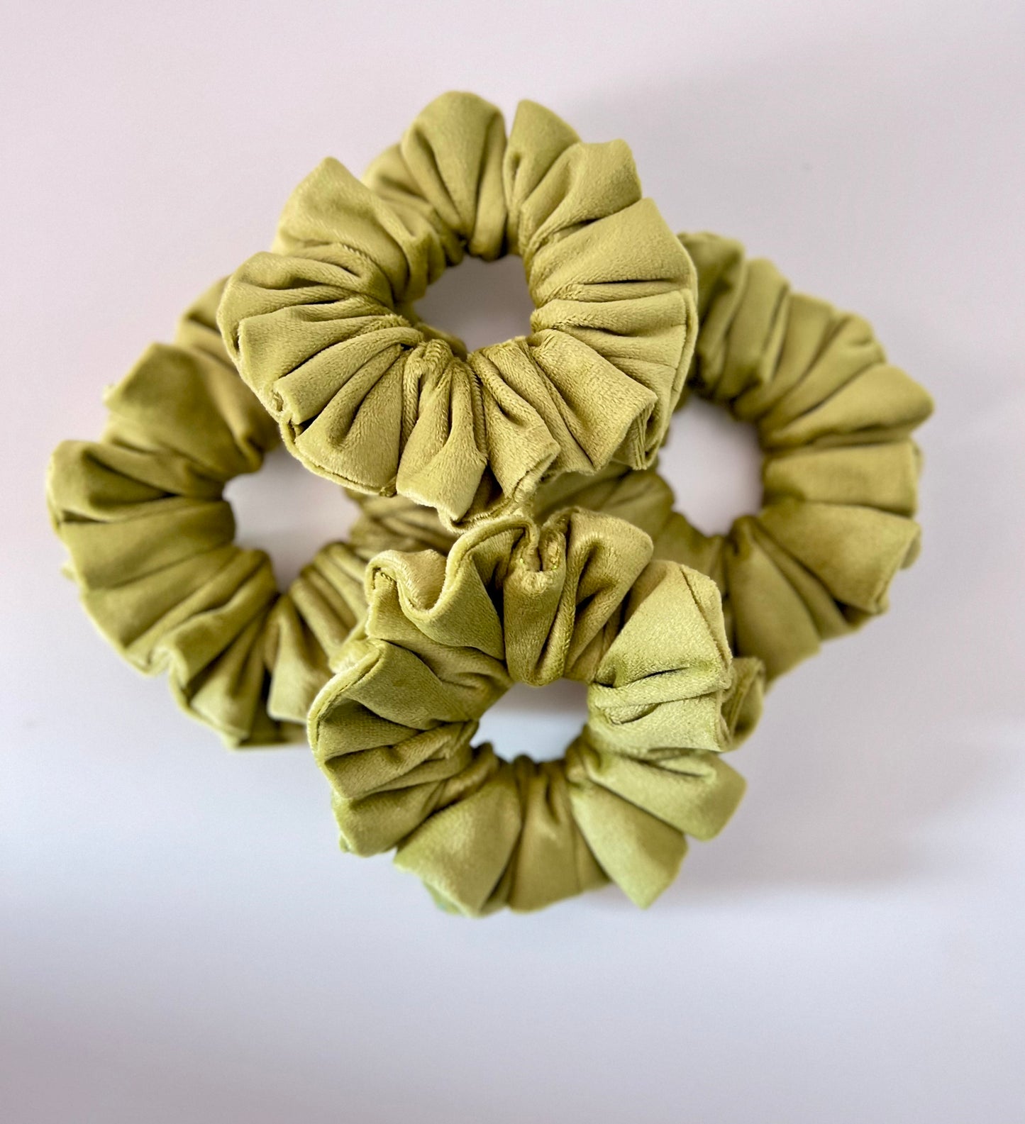 Olive Green Satin Scrunchie