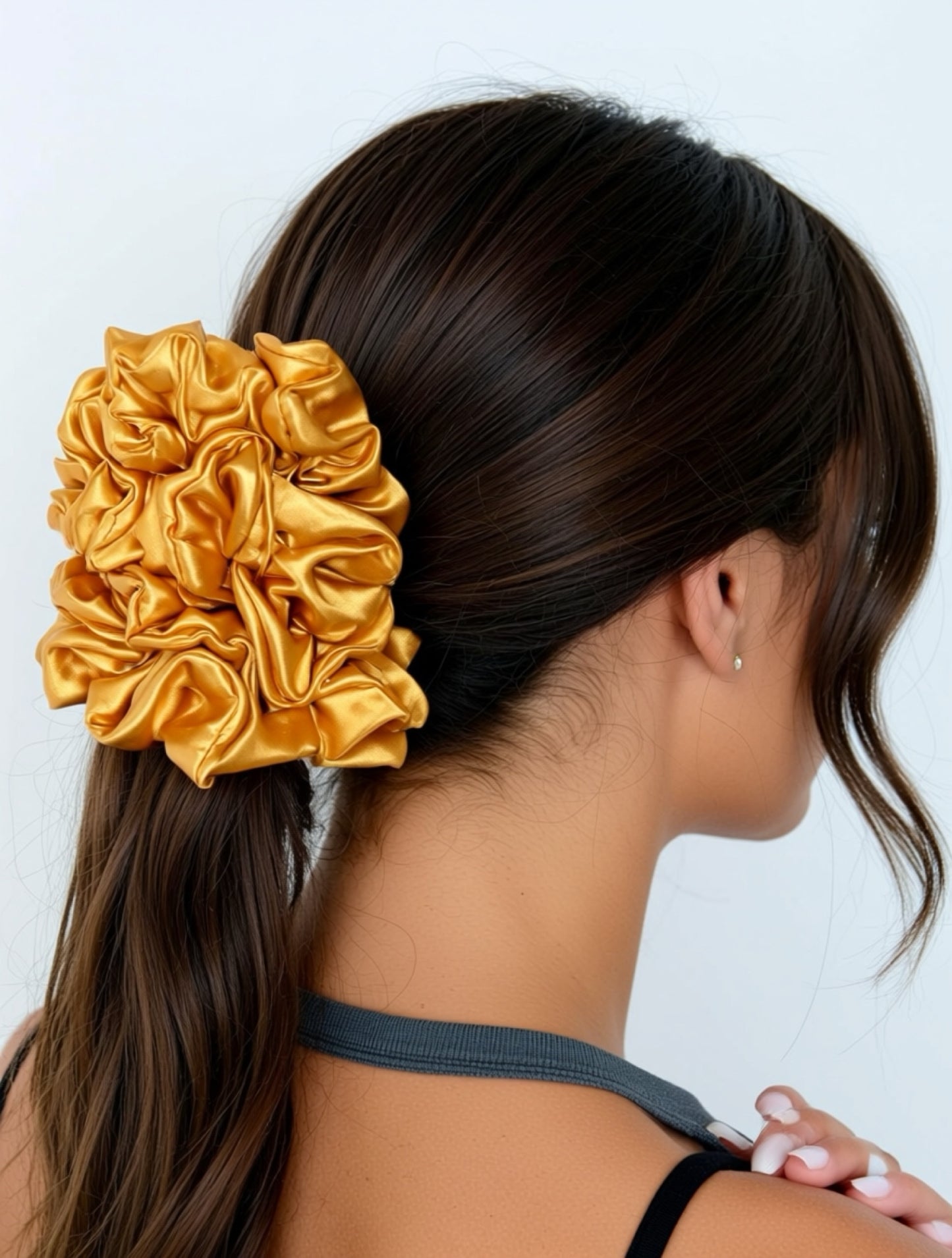 Golden Mustard Satin Scrunchie