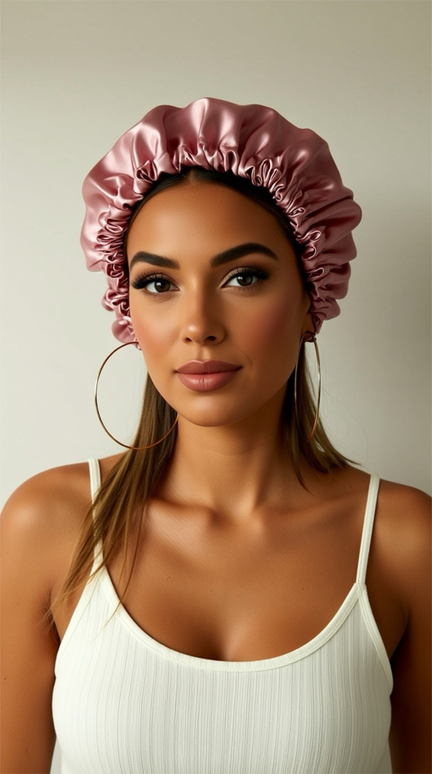 💗 Pink Satin Bonnet