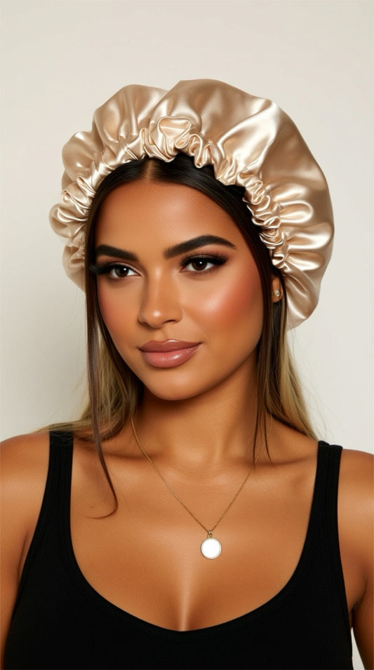 🤍 Champagne  Satin Bonnet