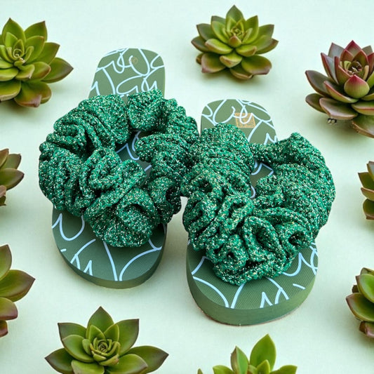 Scrunchie flip flops