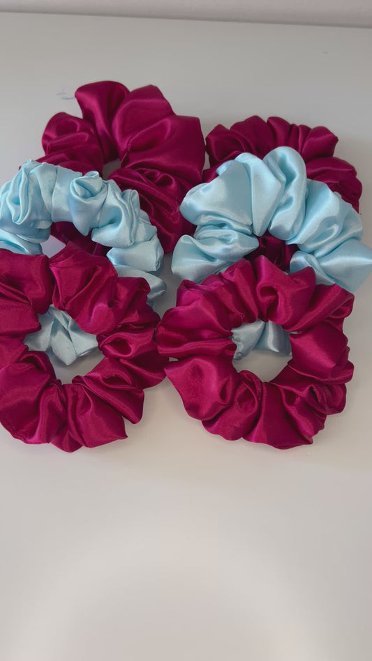 Berry & Sky Satin Scrunchie Set (Set of 3)